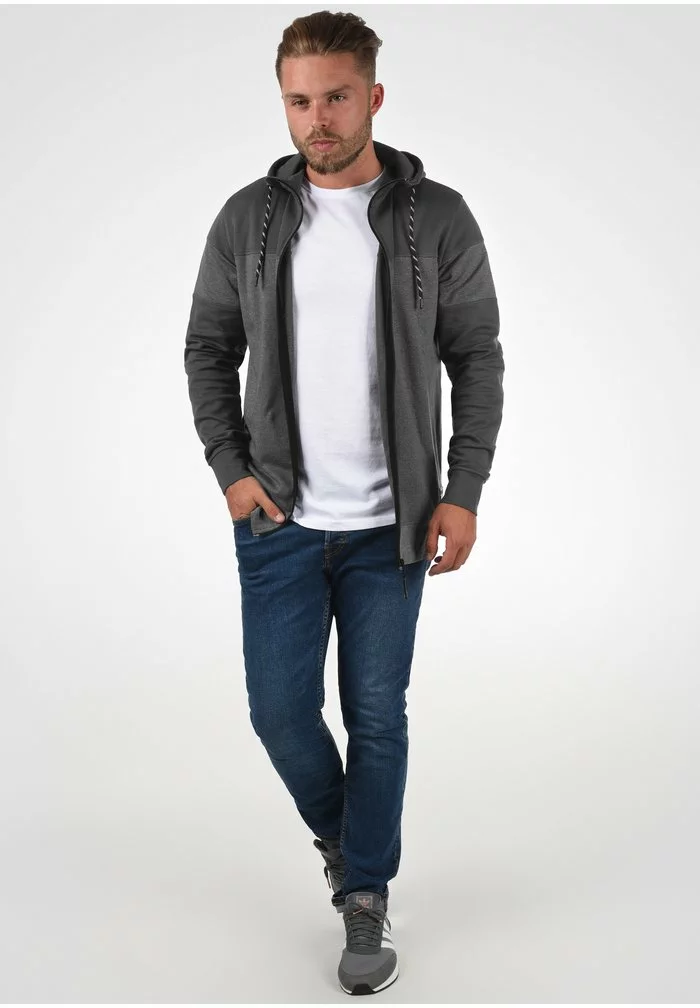 Solid SDBARIS - Sweat à Capuche Zippé - Forged Iron 2 Solid SDBARIS - Sweat à Capuche Zippé - Forged Iron – Image 2