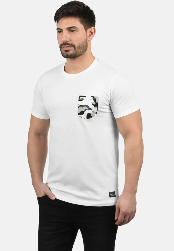 Solid SDCALVIN - T-shirt Imprimé - White/grey 1 Solid SDCALVIN - T-shirt Imprimé - White/grey