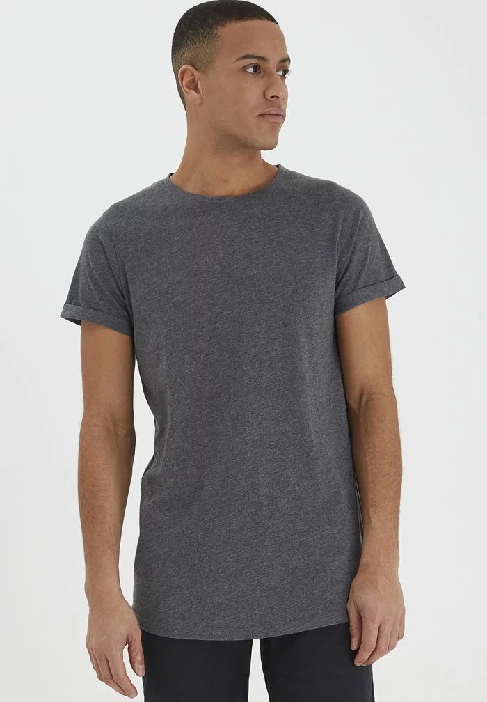 Solid SDLONGO - T-shirt Basique - Grey Melange 1 Solid SDLONGO - T-shirt Basique - Grey Melange