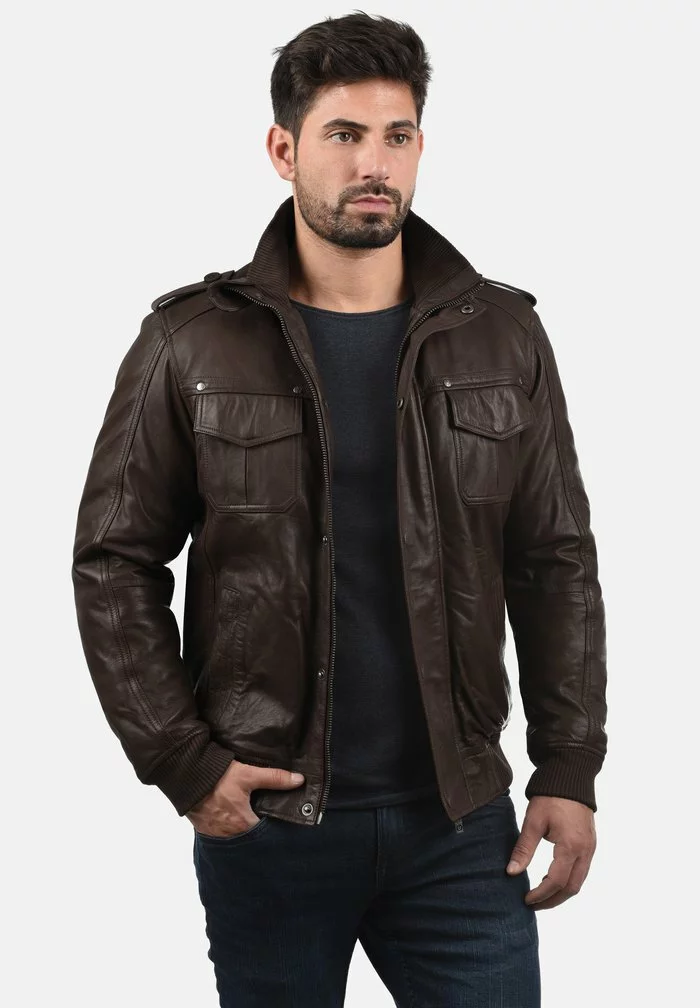 Solid SDCAMASH - Veste En Cuir - Brown 1 Solid SDCAMASH - Veste En Cuir - Brown
