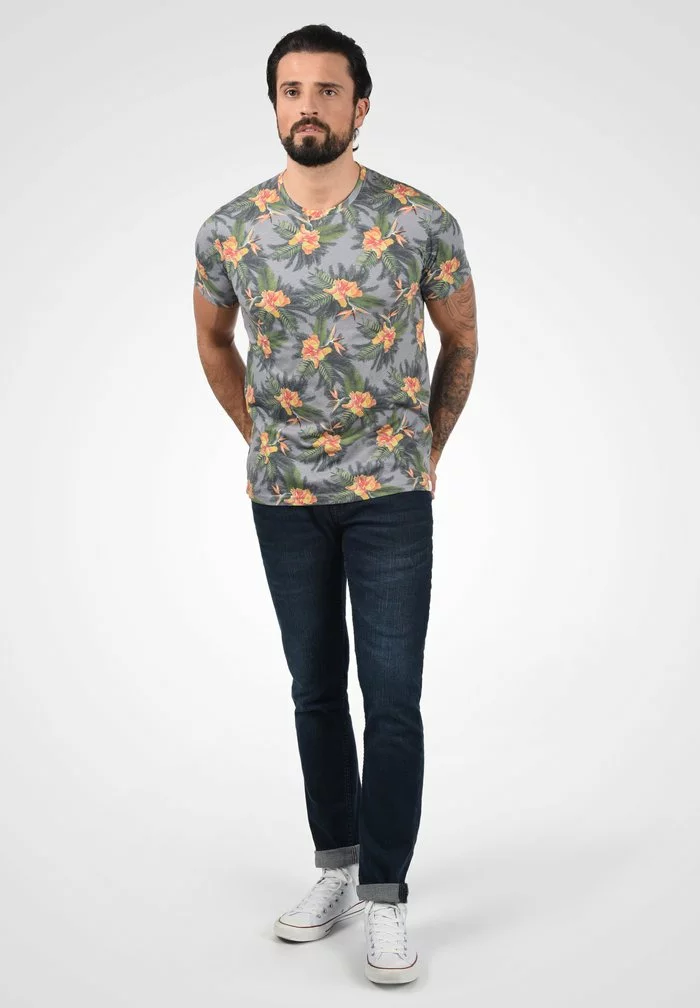 Solid SDFAIK - T-shirt Imprimé - Mid Grey 2 Solid SDFAIK - T-shirt Imprimé - Mid Grey – Image 2