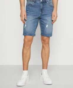Solid SDRYDER DESTROY - Short En Jean - Light Blue Denim