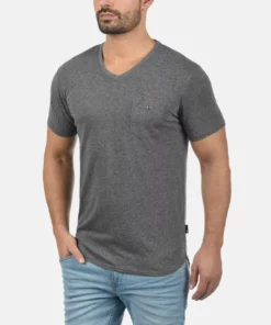 Solid SDTEDROS - T-shirt Basique - Dark Grey W. White