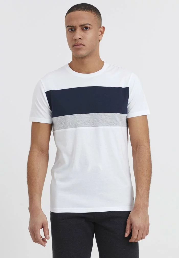 Solid SDSASCHA - T-shirt Imprimé - Weiß/dunkelblau 1 Solid SDSASCHA - T-shirt Imprimé - Weiß/dunkelblau