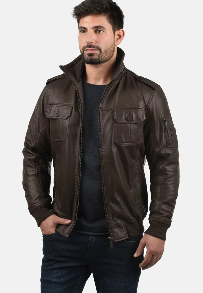 Solid SDFAMASH - Veste En Cuir - Brown 1 Solid SDFAMASH - Veste En Cuir - Brown