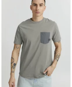 Solid SDBASTO - T-shirt Imprimé - Mid Grey