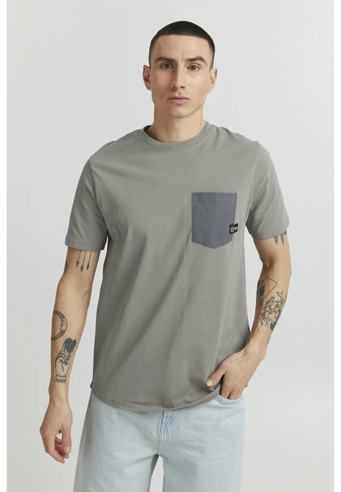 Solid SDBASTO - T-shirt Imprimé - Mid Grey 1 Solid SDBASTO - T-shirt Imprimé - Mid Grey